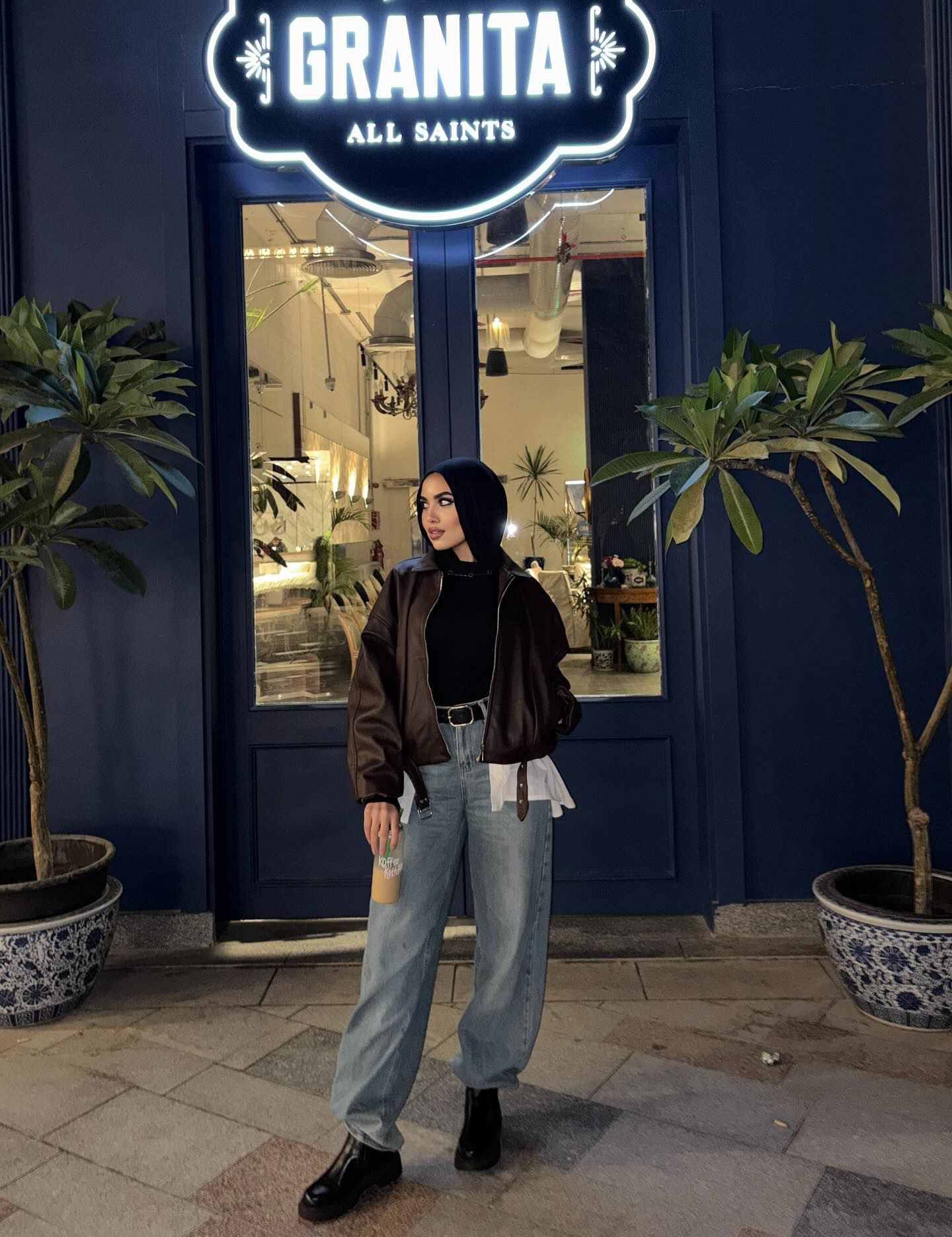 Leather jacket Brown