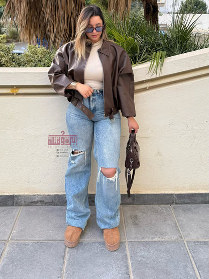 جاكت جلد - leather jacket