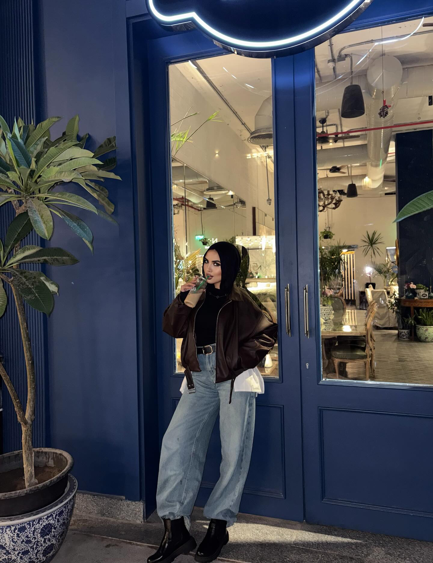 Leather jacket Brown