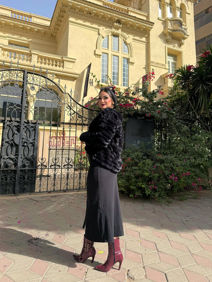 جاكت فرو - اسود