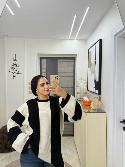 بلوفر صوف مقلم