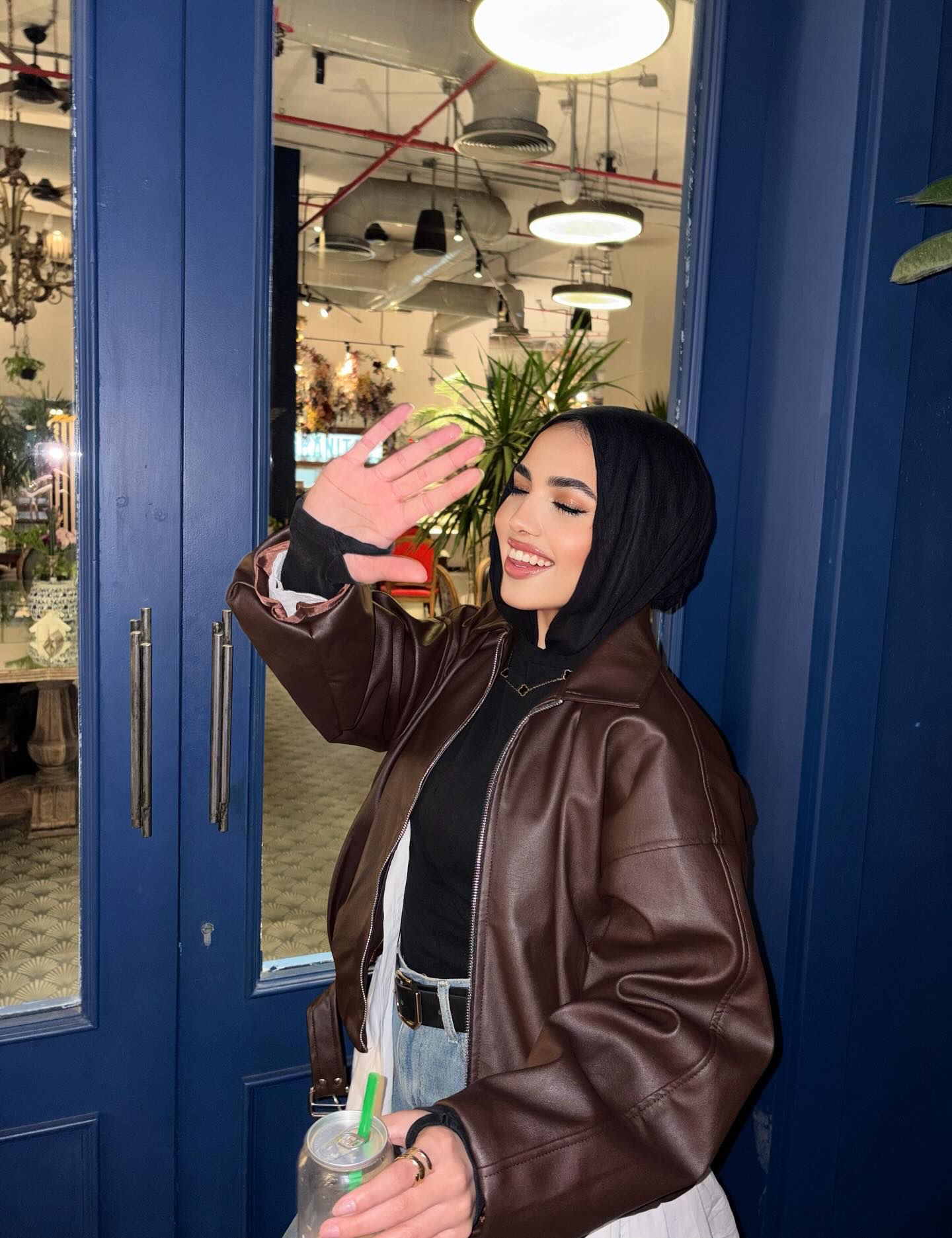 Leather jacket Brown