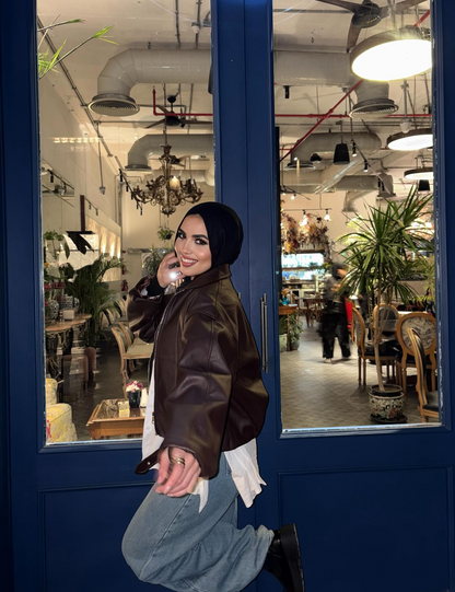 Leather jacket Brown