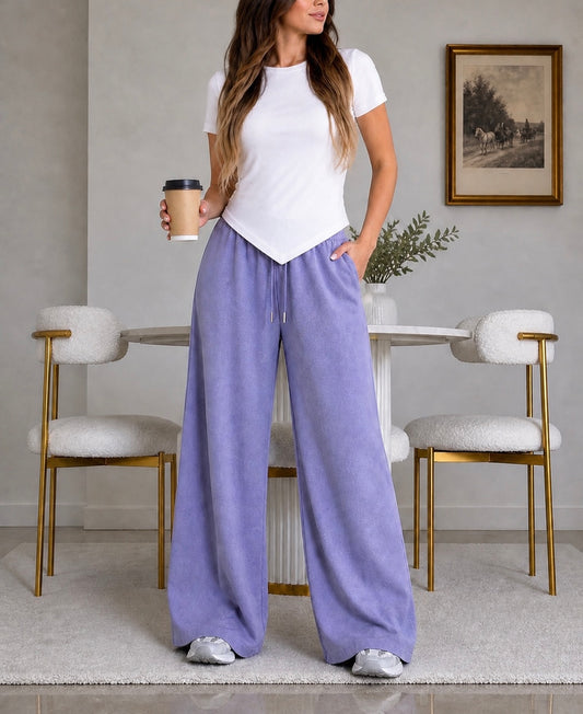 بنطلون كتان wide leg