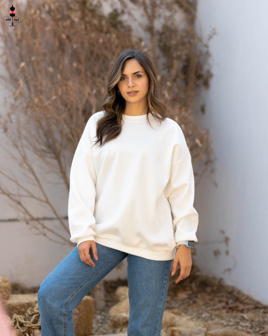 Cotton Melton Sweatshirt - سويتشرت ميلتون قطن شتوي