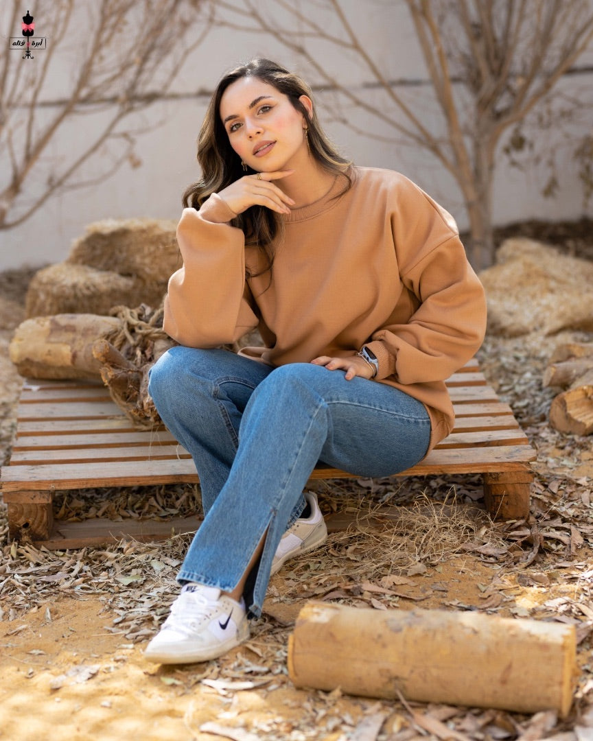 Cotton Melton Sweatshirt - سويتشرت ميلتون قطن شتوي