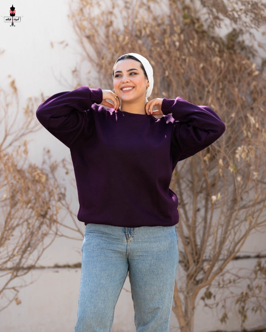 Cotton Melton Sweatshirt - سويتشرت ميلتون قطن شتوي