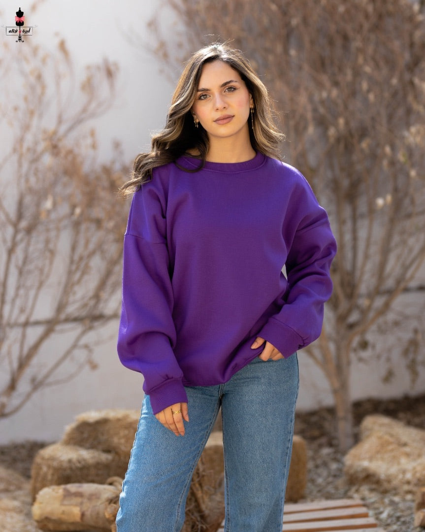 Cotton Melton Sweatshirt - سويتشرت ميلتون قطن شتوي