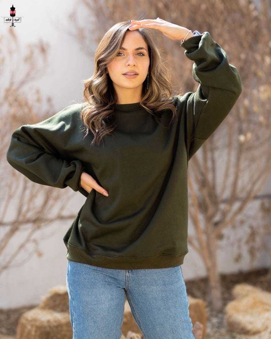 Cotton Melton Sweatshirt - سويتشرت ميلتون قطن شتوي