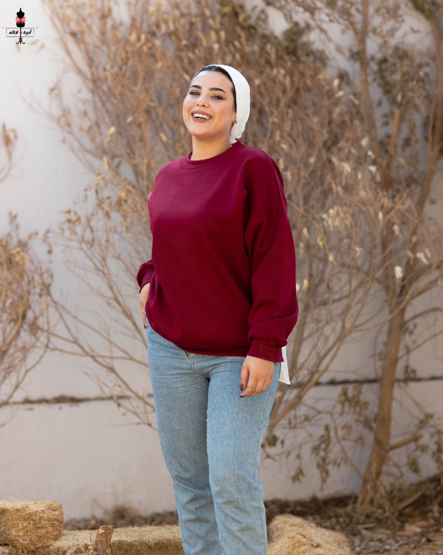 Cotton Melton Sweatshirt - سويتشرت ميلتون قطن شتوي