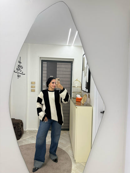 بلوفر صوف مقلم