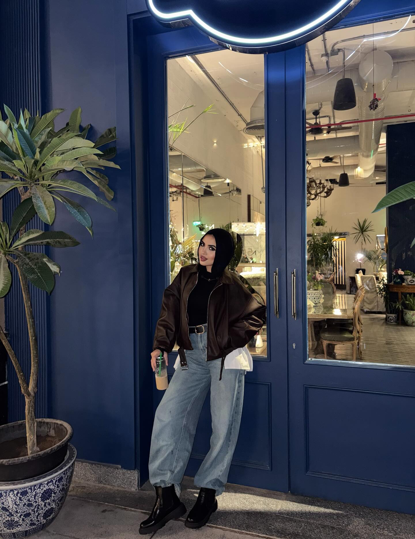 Leather jacket Brown