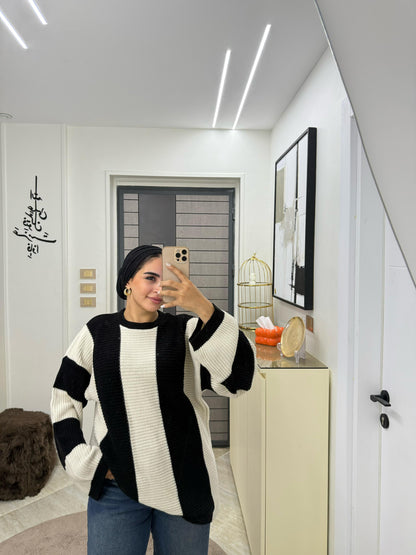 بلوفر صوف مقلم