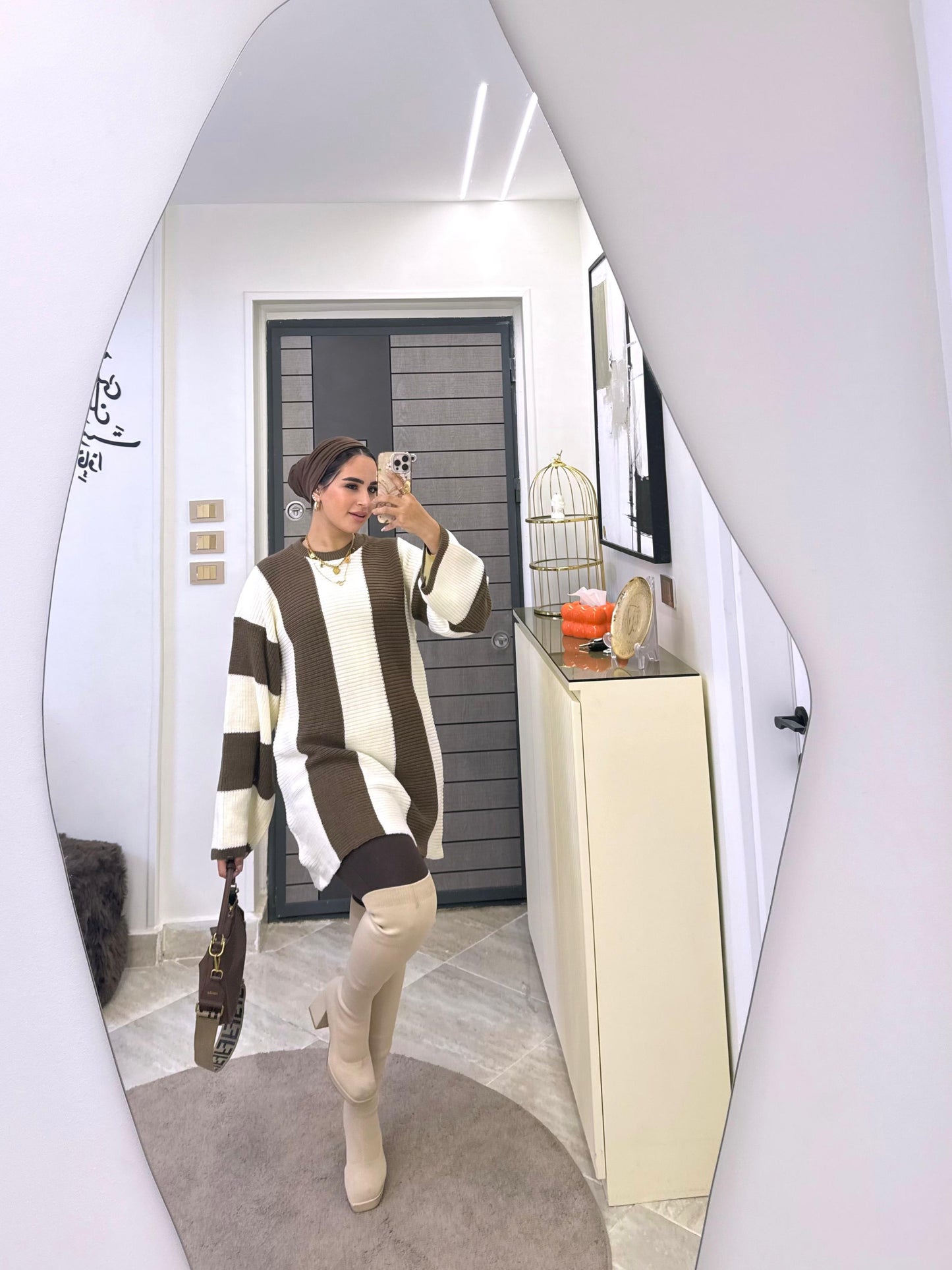 بلوفر صوف مقلم