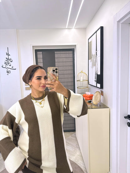 بلوفر صوف مقلم