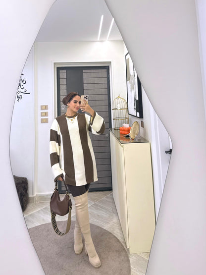 بلوفر صوف مقلم