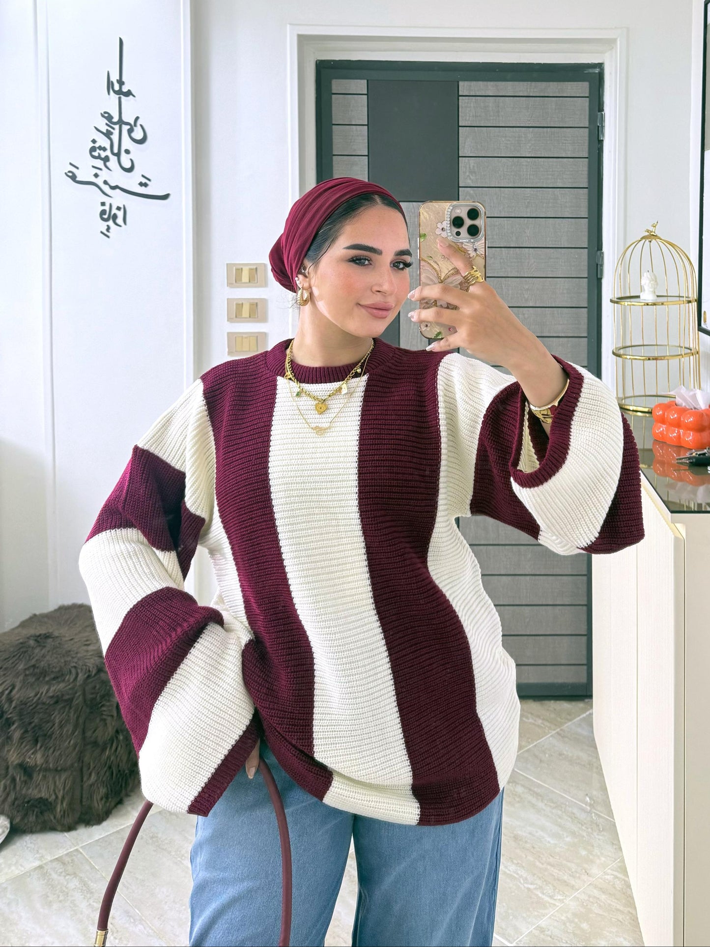 بلوفر صوف مقلم