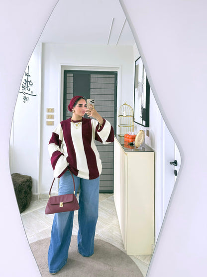 بلوفر صوف مقلم