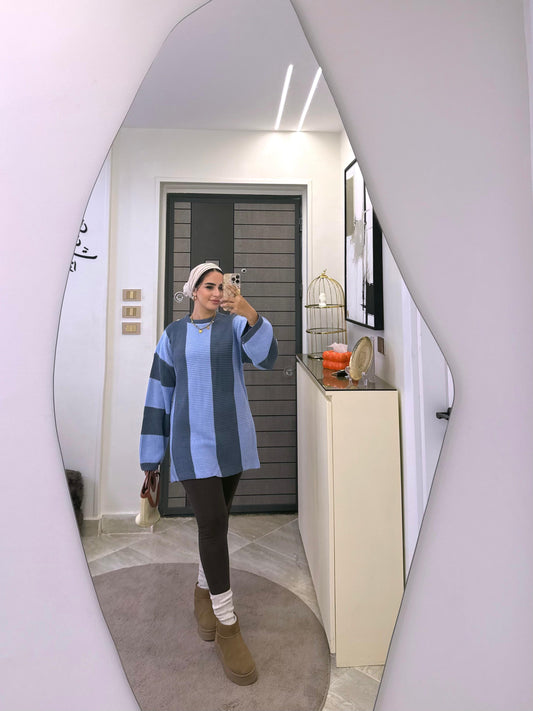 بلوفر صوف مقلم