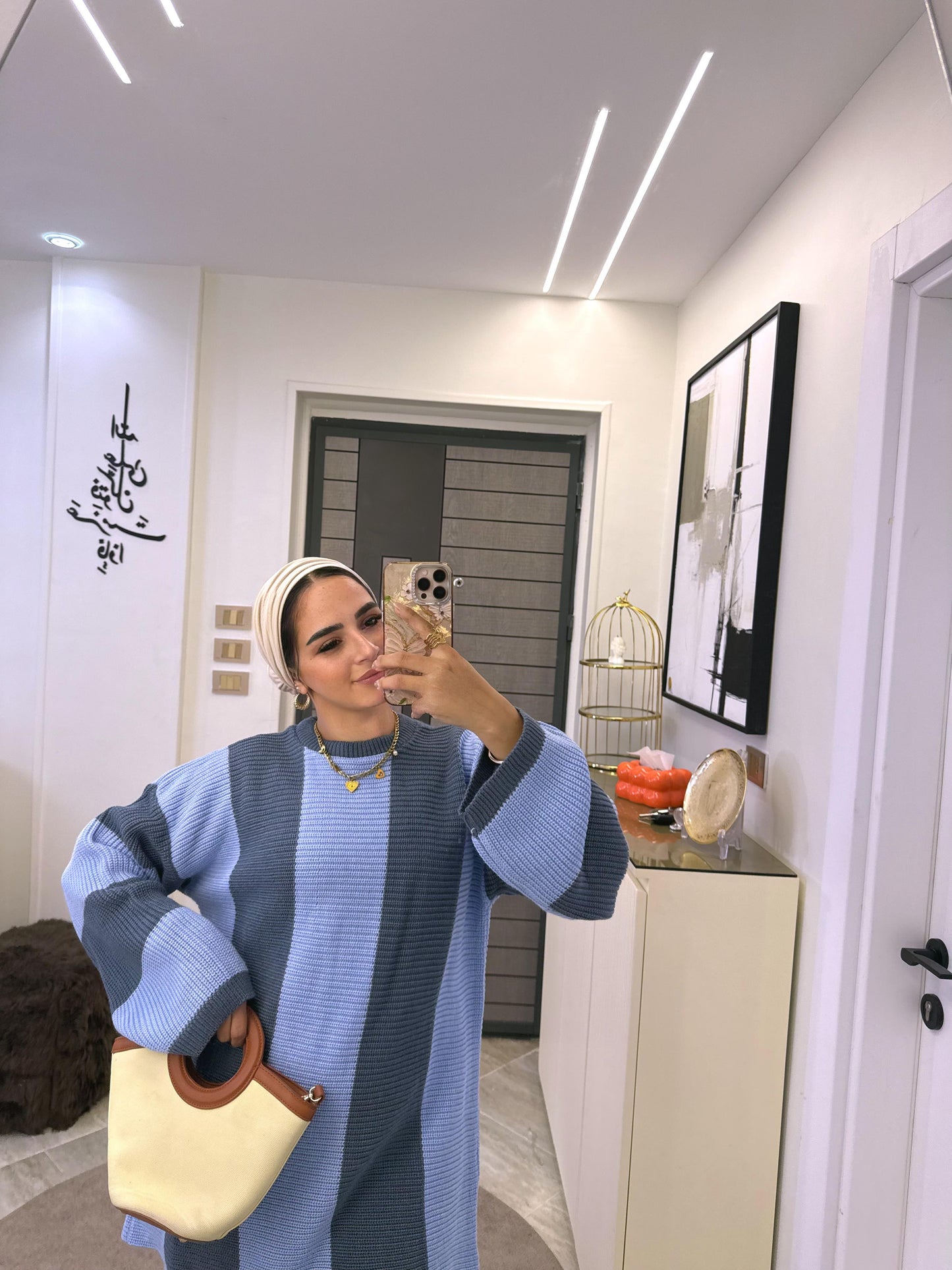 بلوفر صوف مقلم